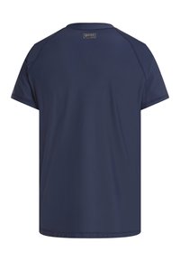 Námořnické tričko s krátkým rukávem vyrobené z hladké tkaniny, s kulatým výstřihem a etiketou na horní části zad. Čistý, minimalistický design.