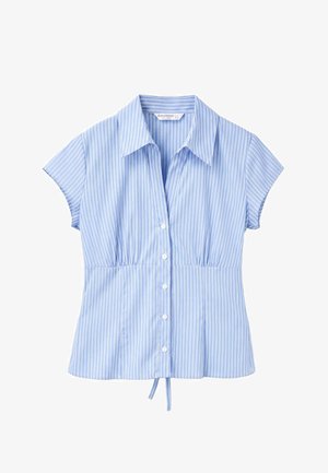 Stradivarius, SHORT SLEEVE UNDER-BUST SHIRT - Camicia - mottled light blue
