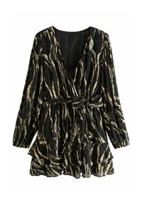 Next REGULAR FIT - MINI WRAP RUFFLE  - Nappali ruha - black gold