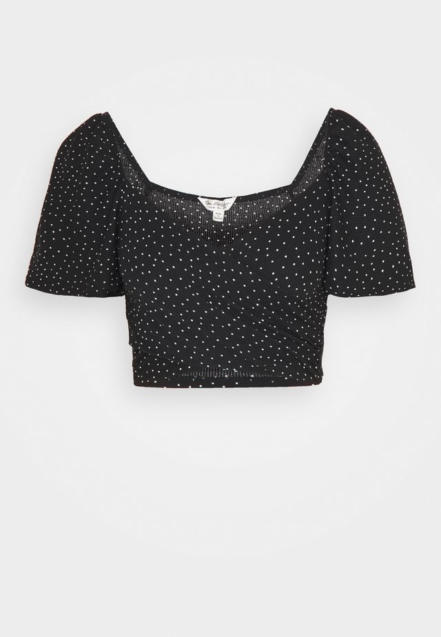 PIN SPOT WRAP TOP - T-shirt imprimé - black