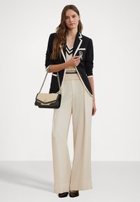 Lauren Ralph Lauren TWO TONE GEORGETTE BLAZER - Kratka jakna - black/mascarpone cream