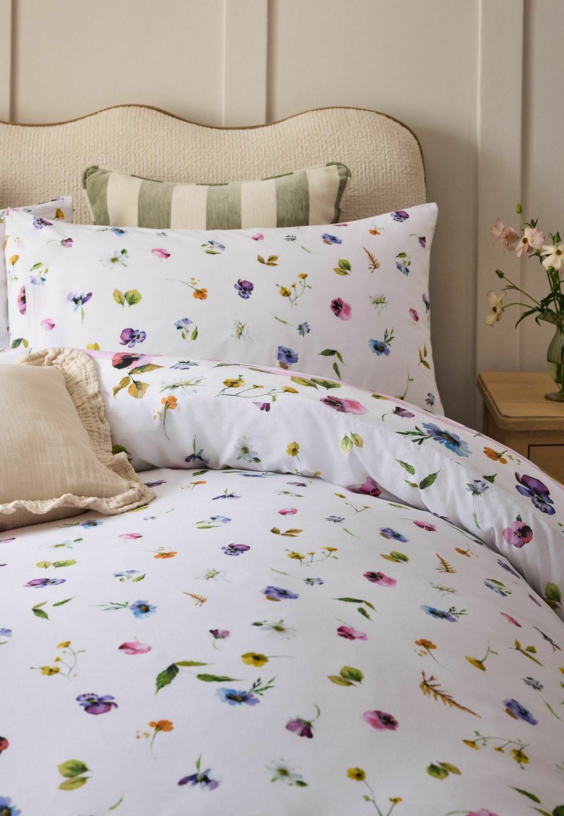 Next FLORAL PANSY REVERSIBLE DUVET COVER AND PILLOWCASE SET - Bettwäsche - multi/weiß