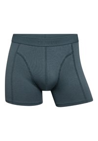 Mørkegrå boxer shorts lavet af blødt stof. Har en mærkebaseret elastisk talje og et tætsiddende design med sømdetaljer.