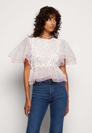 POLKA POSE RUFFLE TOP - Printtipaita - pink