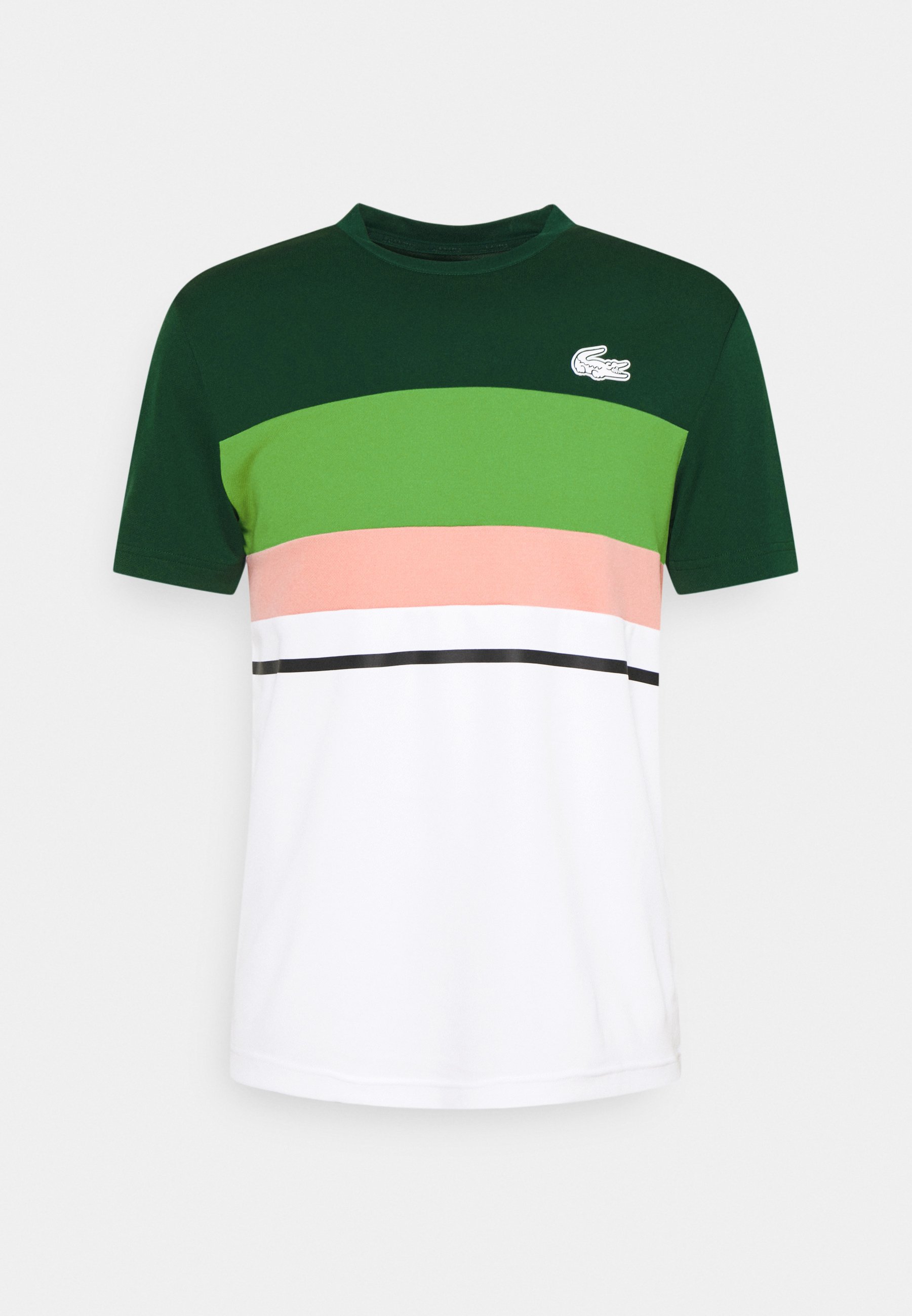 Lacoste Sport TENNIS - T-shirt con stampa - swing/whit/malachite elf  pink/black/verde - Zalando.it