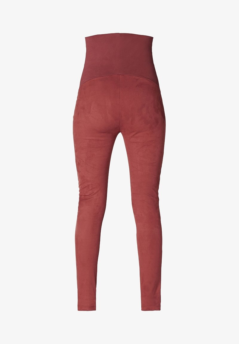 Leggings taille haute froncés en tissu doux bordeaux avec une texture semblable à du daim. Design ajusté avec un dos lisse et sans couture.