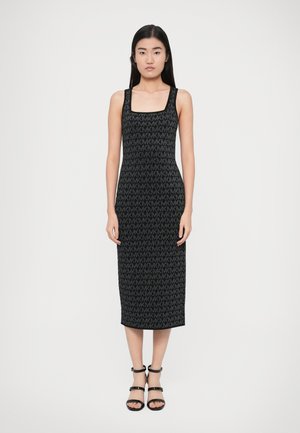 METALLIC - Rochie tricotată - black/silver-coloured