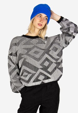 Iriedaily, IRIEDAILY STRICKPULLOVER RIBBY - Jumper - black white