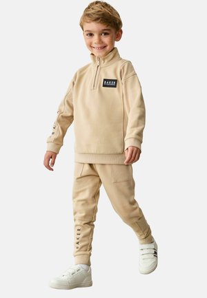 REGULAR FIT - ZIP NECK AND JOGGERS SET - Verryttelypuku - stone