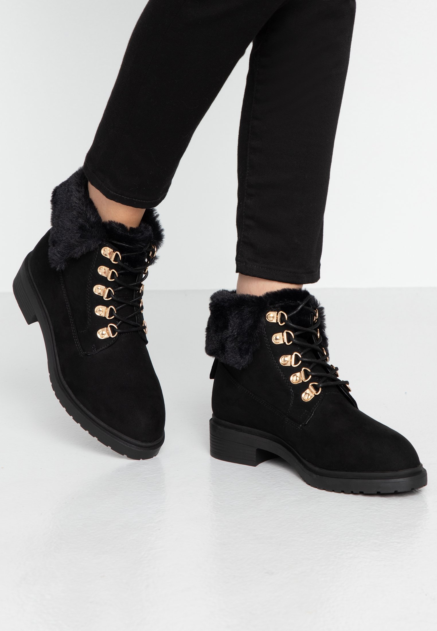 miss selfridge hiker ankle boot in black