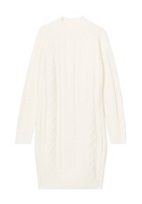 GERADE ZOPFMUSTER - Strickkleid - ecru