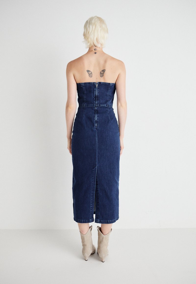 gap strapless denim dress Strapless Denim Mini Dress