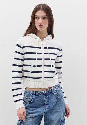 FULL-ZIP WITH HOOD - Vest - white blue