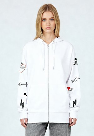 MI AMOR TATTOO EMBROIDERY OVERSIZED - Sweatshirt - white