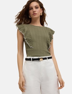 CON ROUCHES - Blouse - verde militare