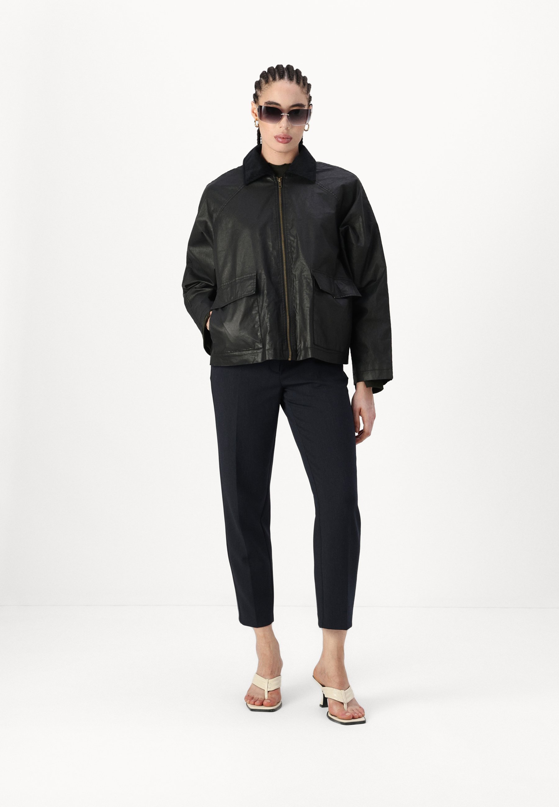 Noisy May NMDRAKE JACKET - Faux leather jacket - black/black