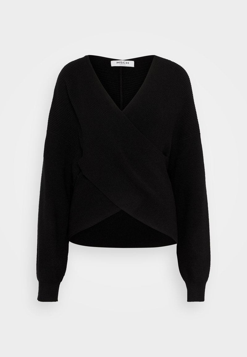 MSCH Copenhagen RACHELLE WRAP - Strickpullover - black/schwarz 