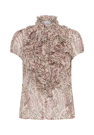 Saint Tropez, LILJASZ CRINKLE SHORT SLEEVE - Blúzka so zapínaním na gombíky - dusty pinks arty blooms