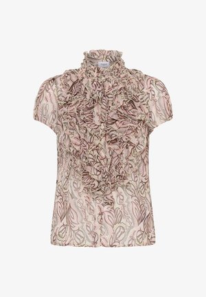Saint Tropez, LILJASZ CRINKLE SHORT SLEEVE - Blúzka so zapínaním na gombíky - dusty pinks arty blooms