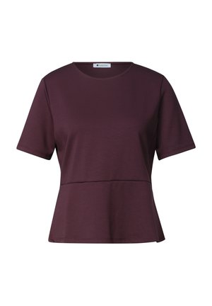 Street One, ROUND-NECK T-SHIRT WITH FLOUNCE DETAIL - T-shirt basique - rustic rouge