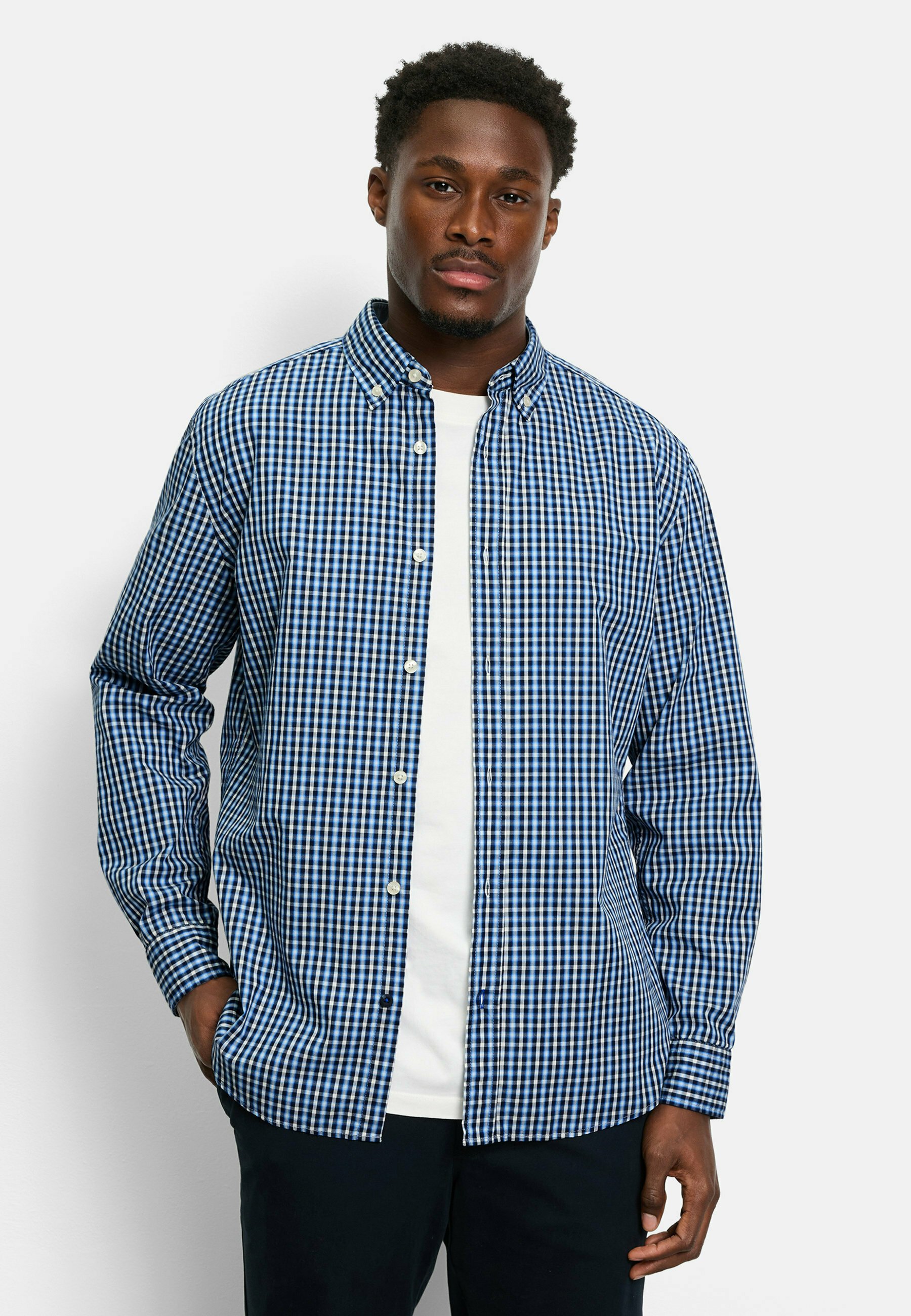 OLYMP CASUAL BUTTON DOWN Shirt marine/blue Zalando