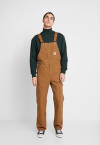 Carhartt WIP BIB OVERALL - Denim Dungarees - hamilton brown rinsed
