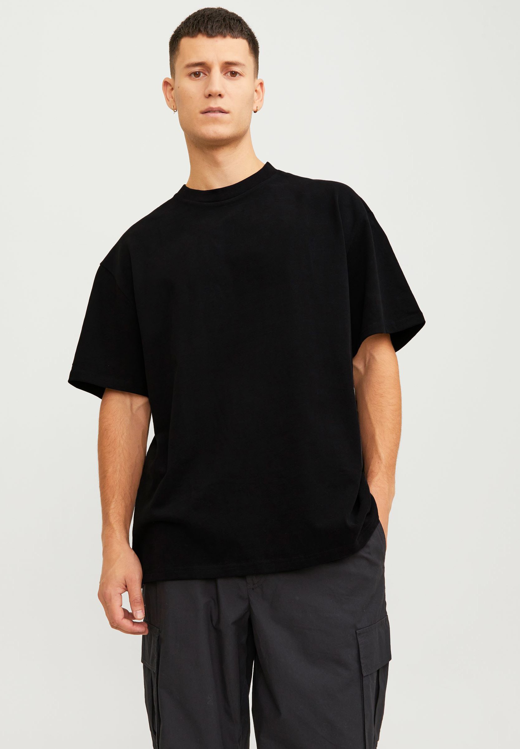 JACK & JONES Jjelijah Men's SS Crew Neck Tee, White, 3XL