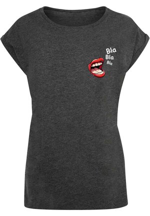 BLA COMIC EXTENDED SHOULDER TEE - Print T-shirt - charcoal
