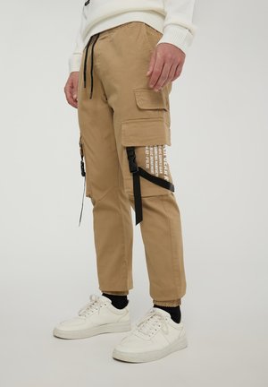 Terranova CON SCRITTE - Pantaloni cargo - beige chiaro