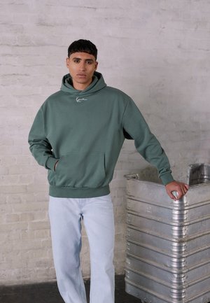 SMALL SIGNATURE OS HEAVY SWEAT - Hoodie - dusty green
