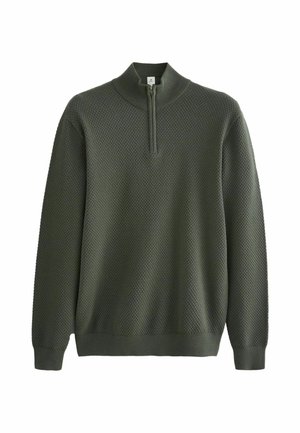 ZIP NECK - Neule - olive green