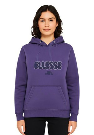 Sweat à capuche violet avec poche avant, capuche à cordon de serrage et grand logo "ELLESSE". Tissu doux avec poignets et ourlet côtelés.