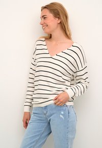 Cream CRSILLAR - Strickpullover - eggnog black stripe