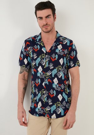 SHORT SLEEVE - Camisa - dark blue orange