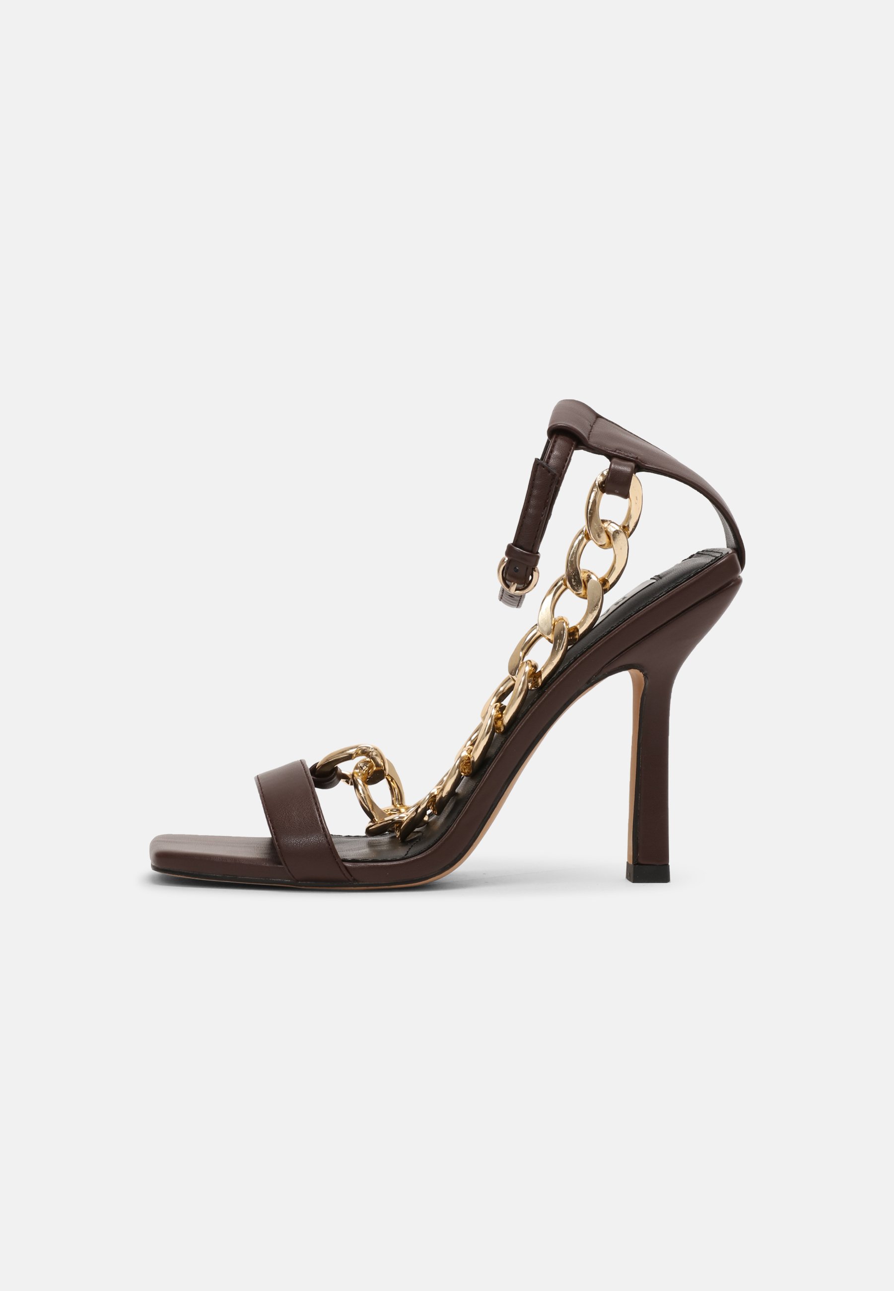 NA-KD CHUNKY CHAIN - Sandalias - dark brown/marrón oscuro - Zalando.es
