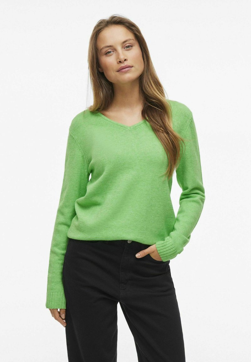 VILA VIRIL V NECK - Pulover - summer green