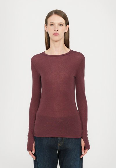 CLOSED Long sleeved top - dark raisin red