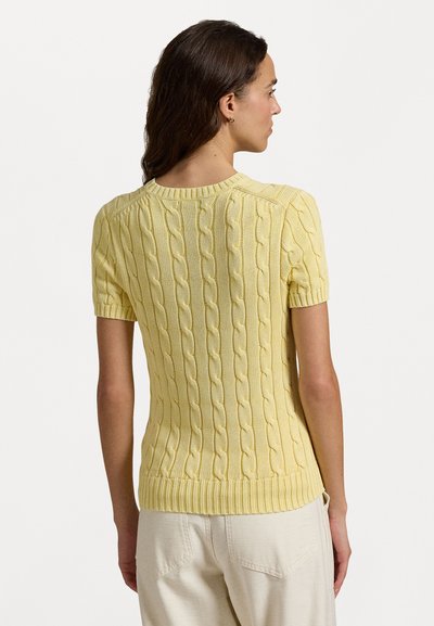Polo Ralph Lauren Cable Knit Cotton Short Sleeve Sweater - Pamata T-krekls - fall yellow