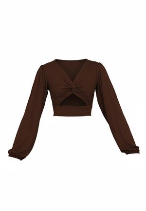 WAL G., ANGELINA BACKLESS - Μπλούζα με μακριά μανίκια - dark brown