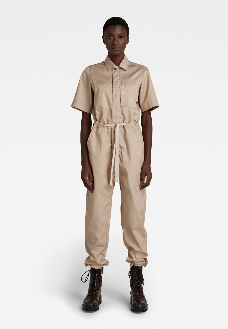 Damen Kleider | G-Star ARMY JUMPSUIT SHORT SLEEVE Jumpsuit westpoint khaki/beige - HO91283 Damen Kleider | G-Star ARMY JUMPSUIT SHORT SLEEVE Jumpsuit westpoint khaki/beige - HO91283