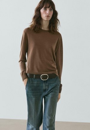FINE CREW NECK SWEATER - Pullover - brown