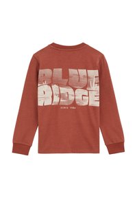 Majica dugih rukava u boji hrđe s velikim bijelim grafičkim natpisom "BLUE RIDGE" i slikom pustinje, te natpisom "SINCE 1986" ispod. Mekani pamučni materijal.