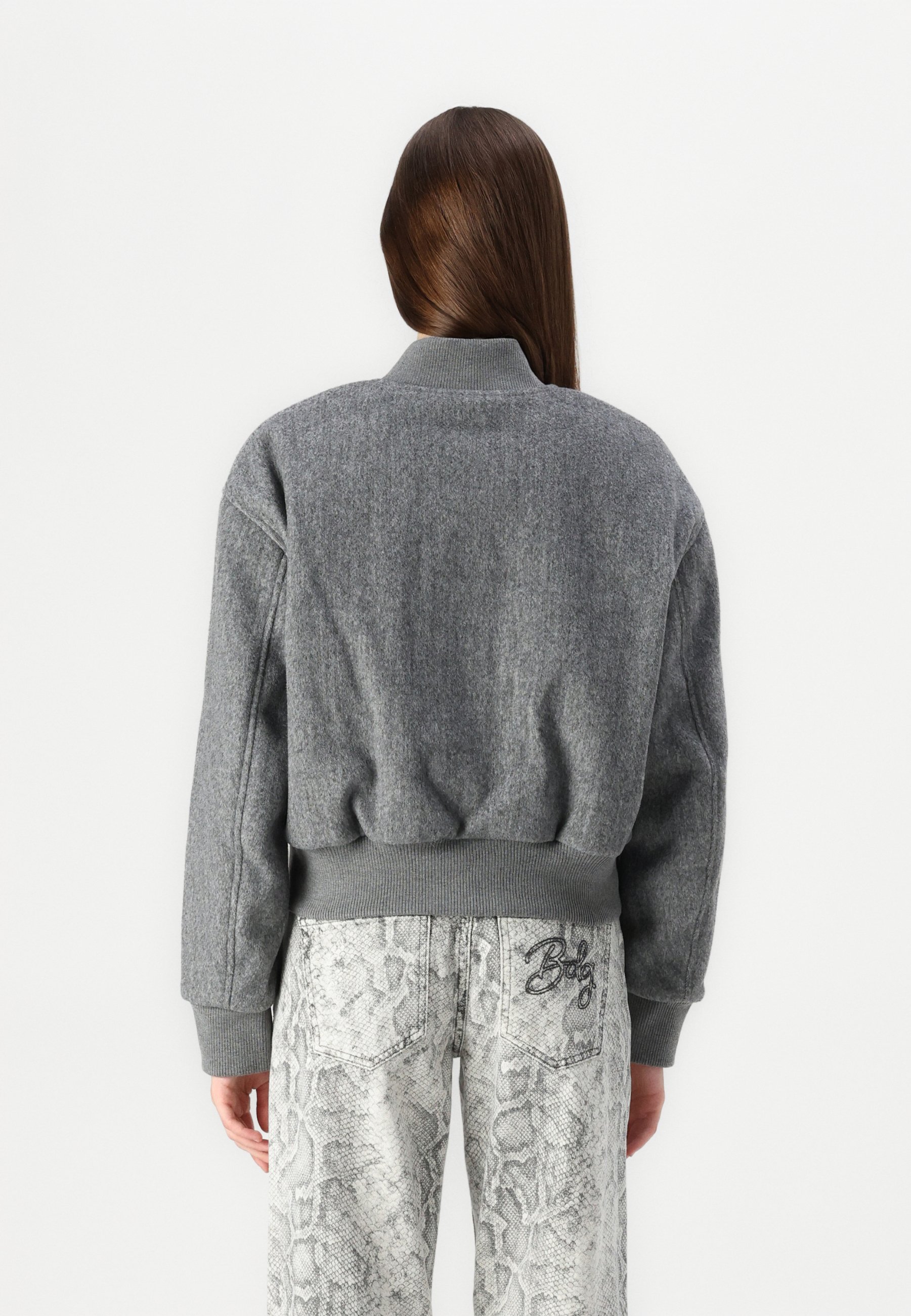 Replay JACKET - Bomber Jacket - grey melange/grey - Zalando