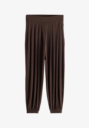 Next, PETITE FIT - SLINKY PLEATED BALLOON TROUSERS - Stoffhose - chocolate brown