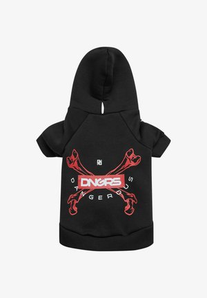 Czarny sweter z mankietami o prążkowanej strukturze. Po lewej stronie widnieją wyraźne białe litery z napisem "DIVERS". Materiał wydaje się miękki o teksturowanym wykończeniu.