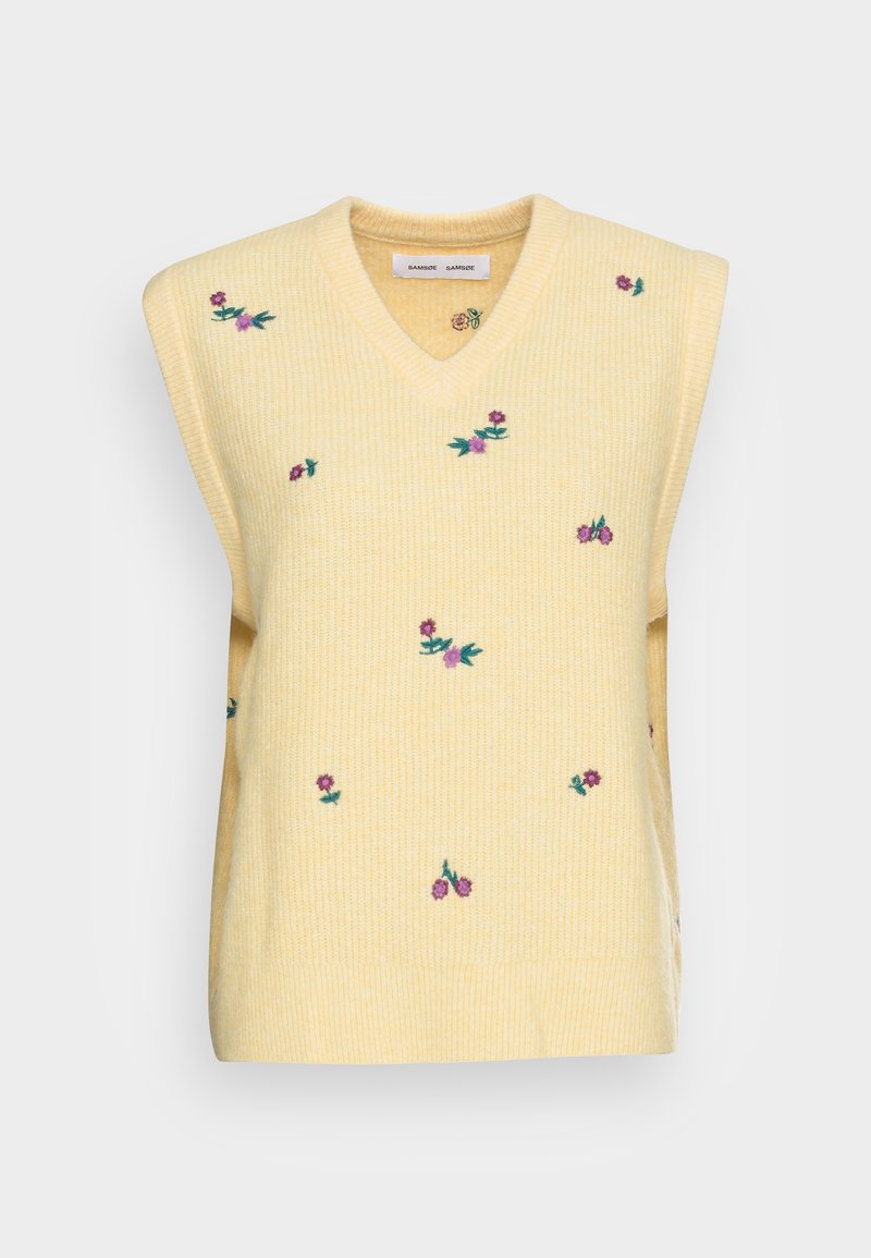 Damen Strickjacken | Samsøe Samsøe NORA VEST Strickpullover double cream/hellgelb - WU96822 Damen Strickjacken | Samsøe Samsøe NORA VEST Strickpullover double cream/hellgelb - WU96822