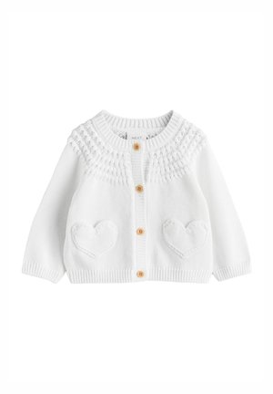 REGULAR FIT - HEART POCKET BUTTON THROUGH - Strickjacke - white