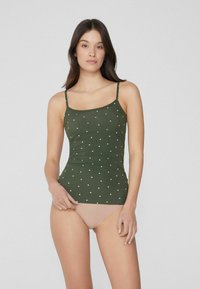 Tezenis MIT RUNDEM AUSSCHNITT - Top - grün y military green stampa polka dot