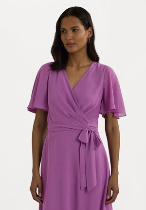 Lauren Ralph Lauren BELTED GEORGETTE DRESS - Cocktailkleid/festliches Kleid - aurora violet