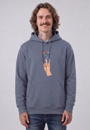 watapparel, SPREAD LOVE UNISEX - Hoodie - blue grey